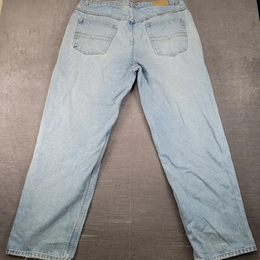 Vibes‎ Jeanetics Mens Light Wash Baggy Denim Jeans Actual Size 38x33 Y2K Skate